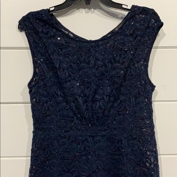 INC Navy Blue Lace Overlay Dress NEW Size 10 International Concepts Dress - Picture 3 of 12